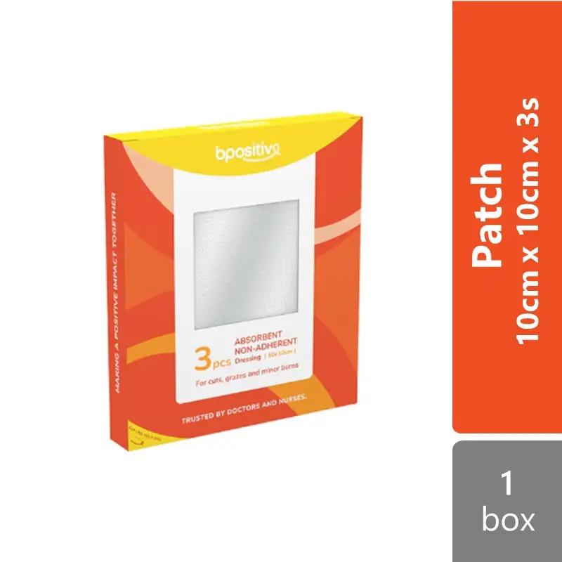 bpositive-absorbent-non-adherent-dressing-10-x-10-cm-3s-less-painful-when-changing-the-dressing