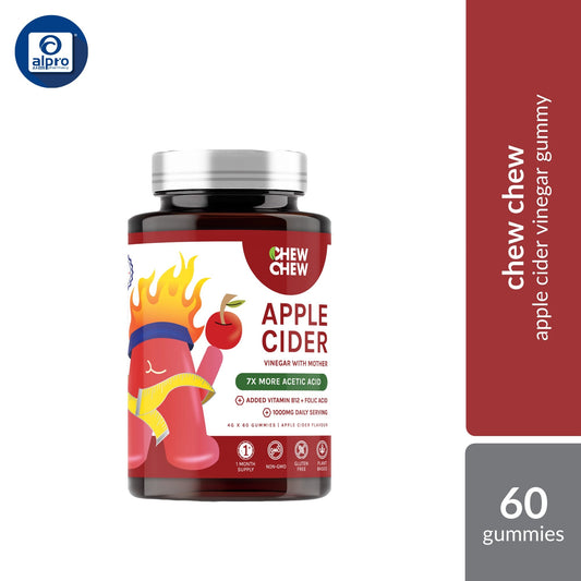Chew Chew Apple Cider Vinegar Adult Gummies 60s | Effective Fat Burner Chew Chew
