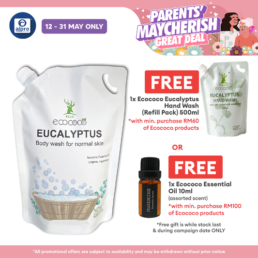 ecococo Eucalyptus Body Wash Refill 1kg | Skin Friendly & Moisturising Effect ecococo