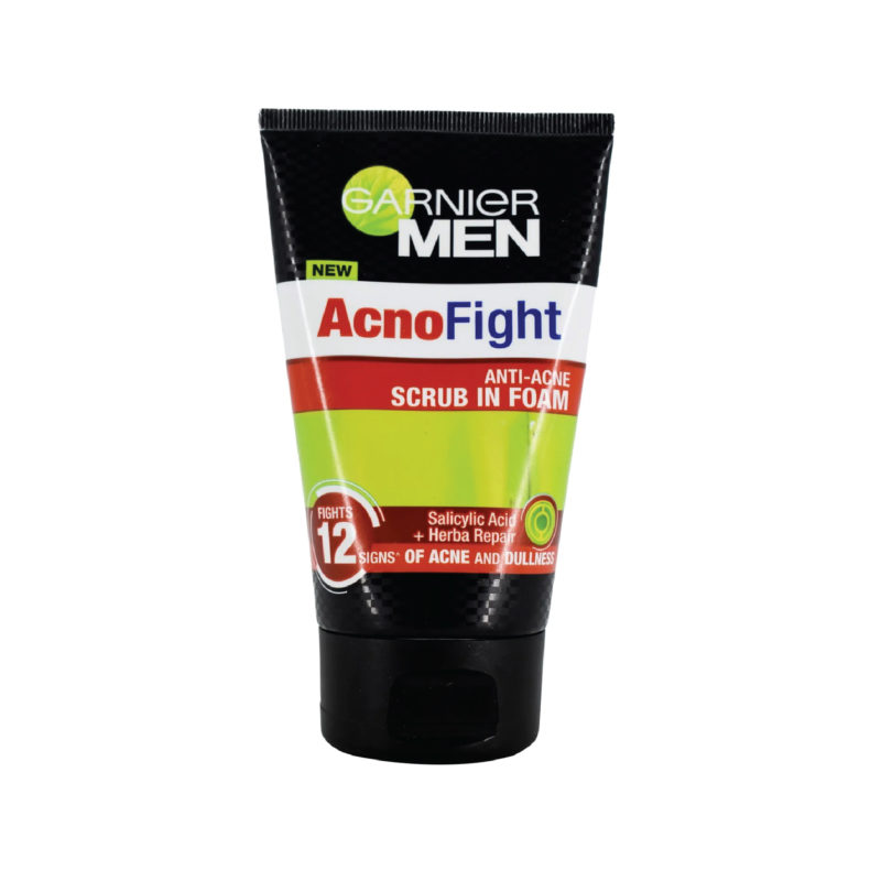 Garnier Men Acno Fight Anti Acne Scrub In Foam 100ml Alpro Pharmacy