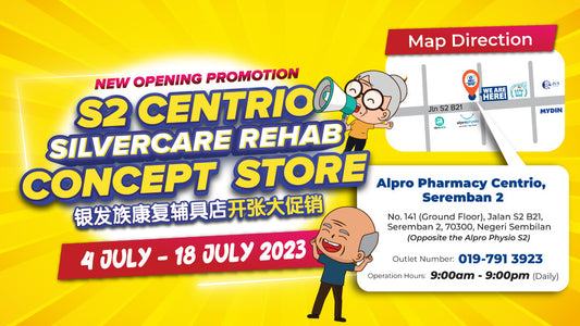 Featured image for Malaysia First Silvercare Rehab Concept Store is now opening in Alpro Pharmacy Centrio, Seremban 2!