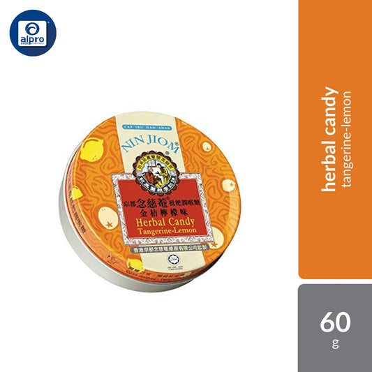 Nin Jiom Herbal Candy Tangerine Lemon 60g | Relieve Throat Discomfort Nin Jiom