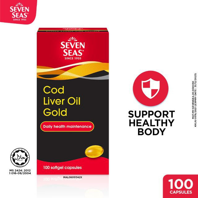 Sevenseas Cod Liver Oil Gold 100s | Rich Source of DHA & EPA Sevenseas