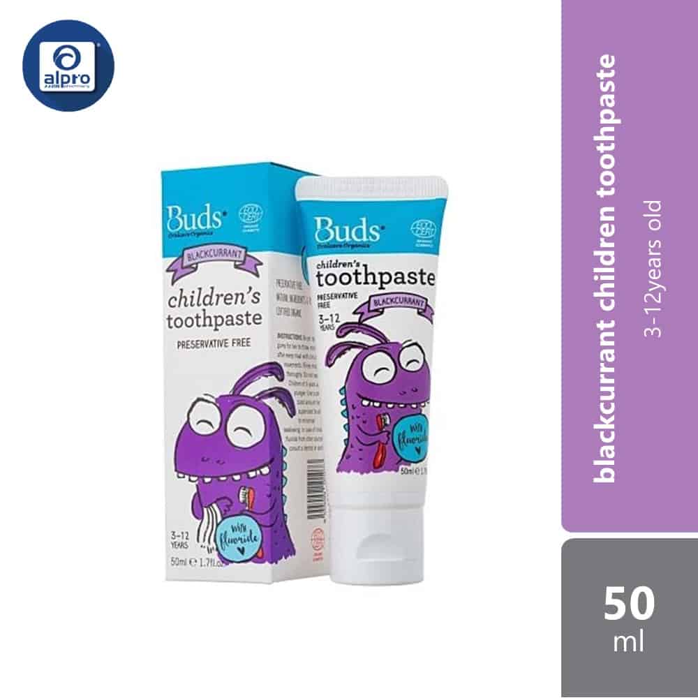 buds-everyday-childrens-toothpaste-3-12-years-50ml-green-apple-blackcurrant-defence-capability-against-tooth-decay product image 1
