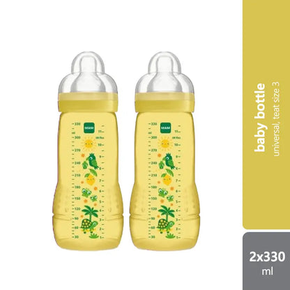 mam-2-x-easy-active-baby-bottle-270ml-teat-2-330ml-teat-3-multiple-designs product image 1