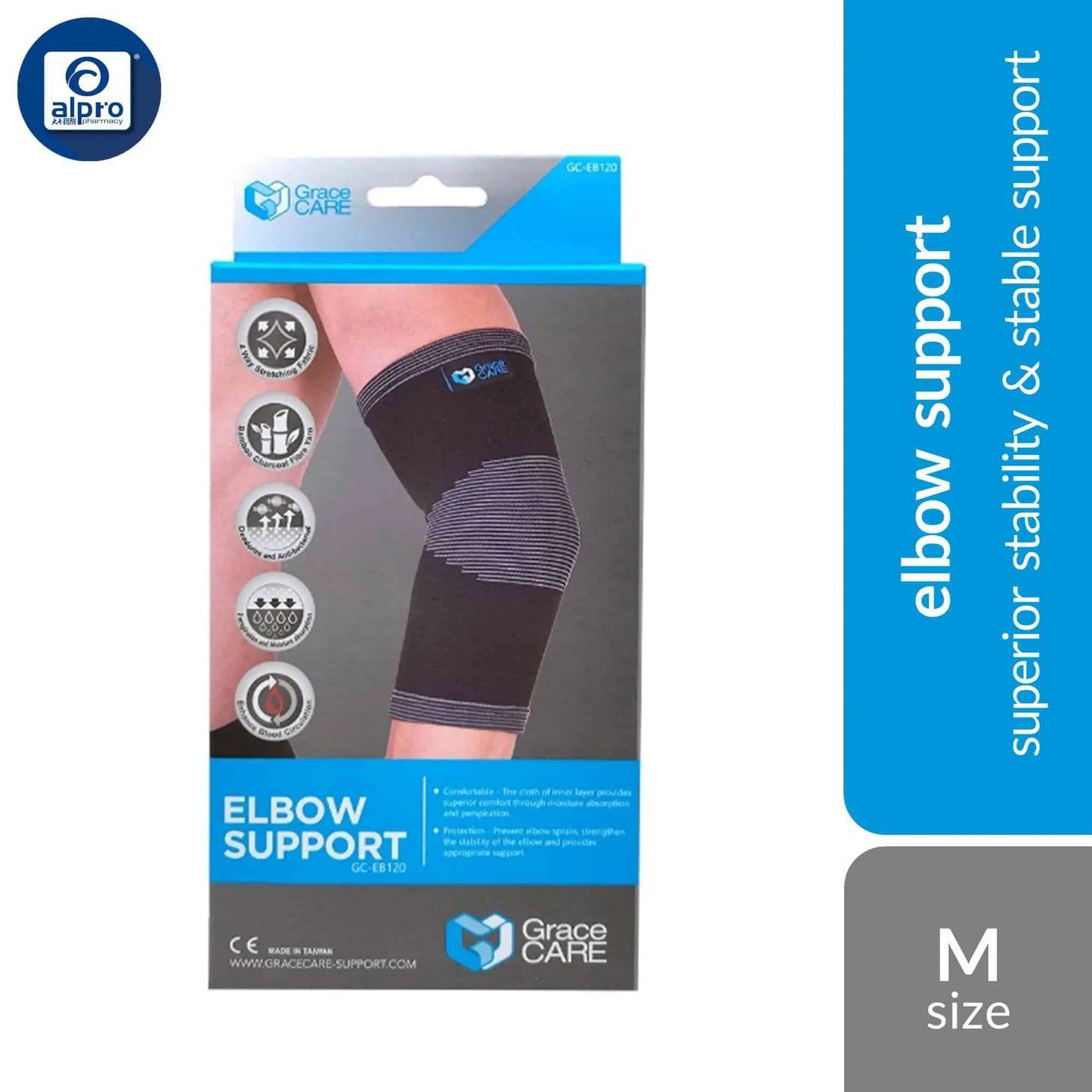grace-care-elbow-support-eb120-black-size-s-m-l-xl-superior-stability-stable-support-m