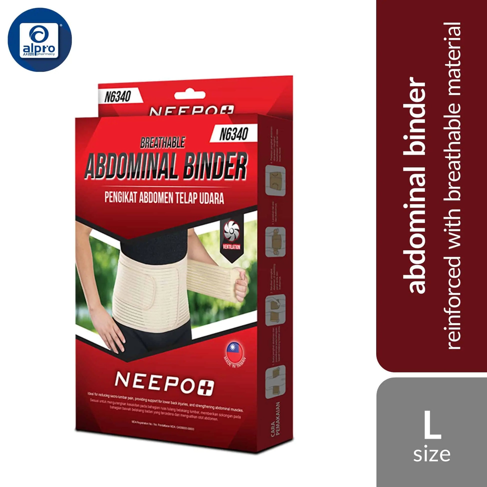 neepo-n6340-abdominal-binder-size-m-l-xl-xxl-xxxl-reinforced-with-breathable-material product image 1