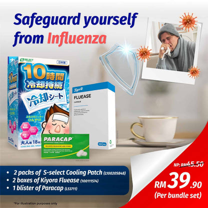 bundle-influenza-kit-adults-s-select-cooling-patch-adults-3s-kiyora-fluease-12s-paracap-paracetamol-500mg-10s