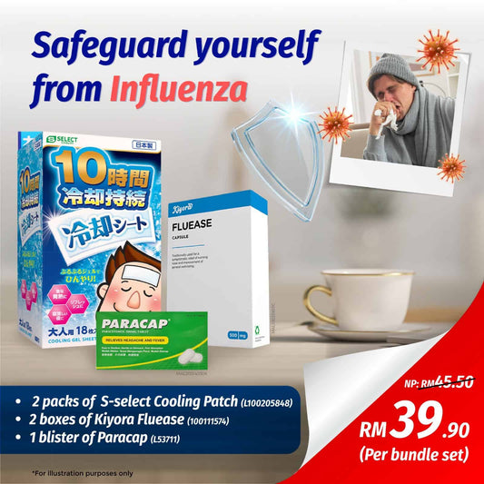 bundle-influenza-kit-adults-s-select-cooling-patch-adults-3s-kiyora-fluease-12s-paracap-paracetamol-500mg-10s