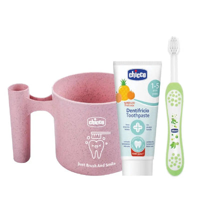 chicco-mix-fruit-toothpaste-oral-care-set-green-mug-various-colour product image 1