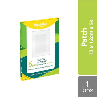 bpositive-soft-flexible-dressing-pad-10-x-12cm-5s-for-cuts-grazes-covering-sutures
