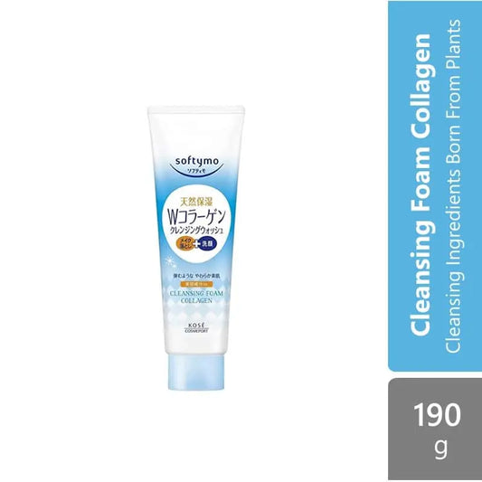 kose-cosmeport-softymo-cleansing-foam-190g-collagen-hyaluronic-acid-white-foam-collagen