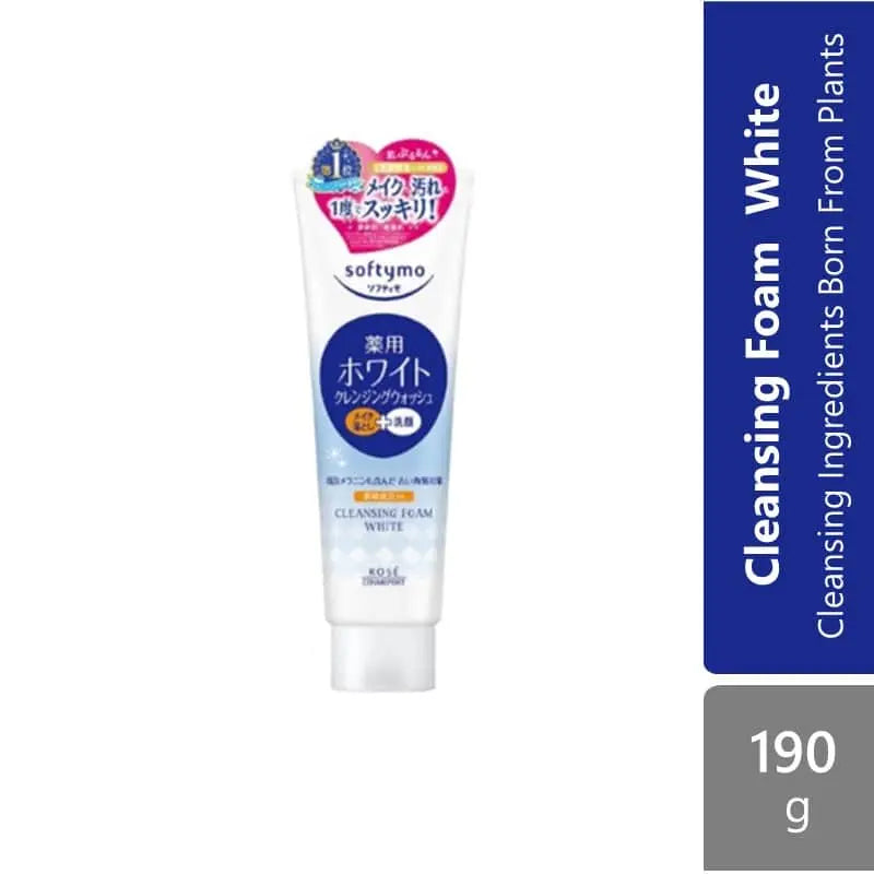kose-cosmeport-softymo-cleansing-foam-190g-collagen-hyaluronic-acid-white-foam-white