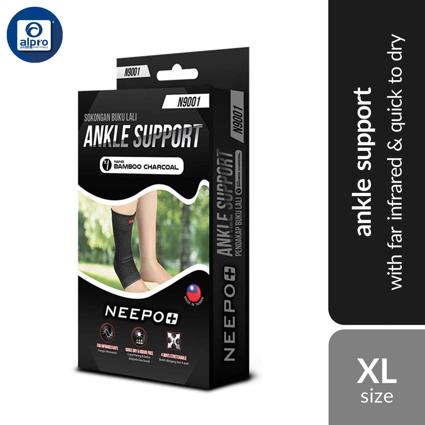 neepo-n9001-ankle-support-size-s-m-l-xl-with-far-infrared-quick-to-dry-xl