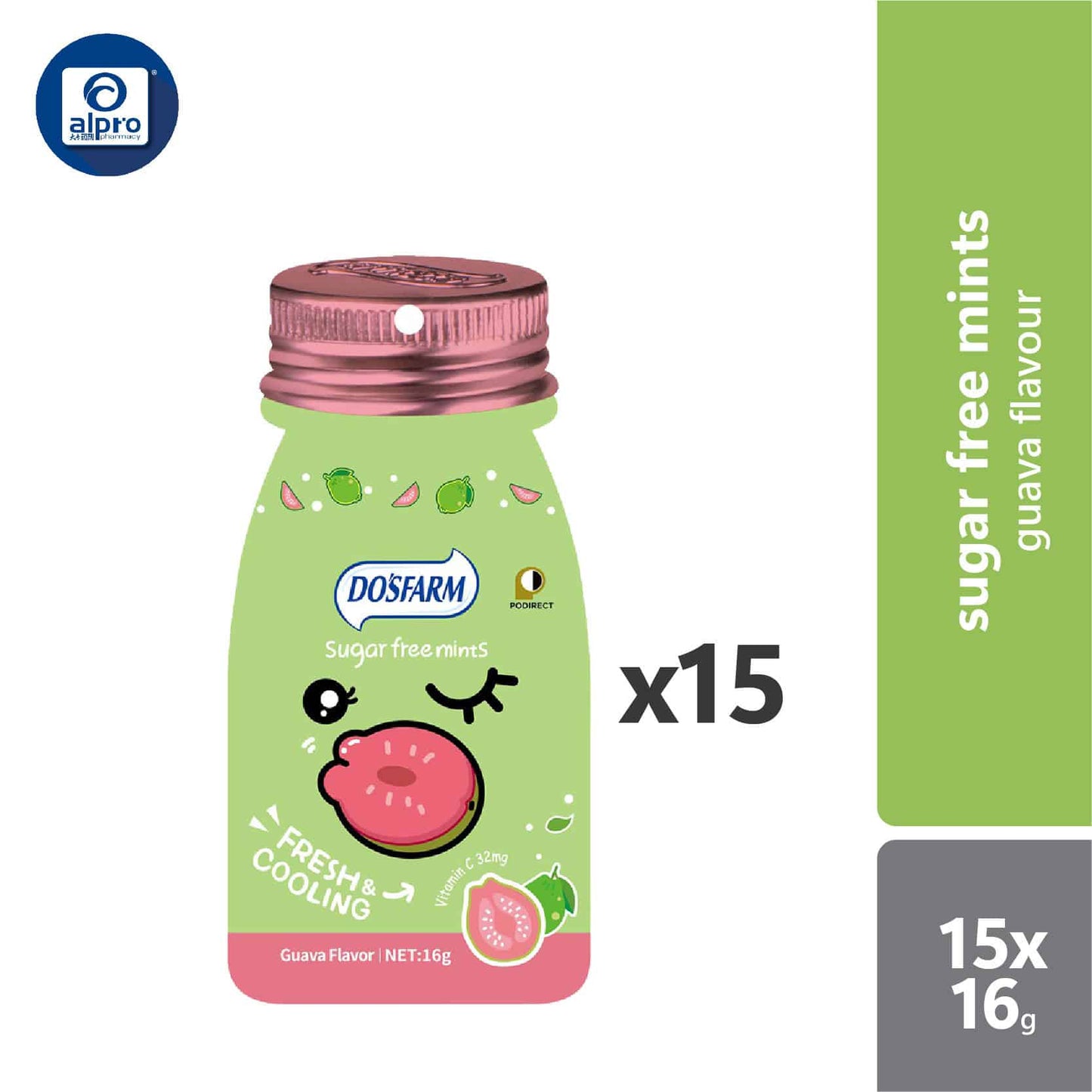 dosfarm-sugar-free-cooling-vitamin-c-mints-candy-15x16g-orange-strawberry-watermelon-peach-guava-grape-guava