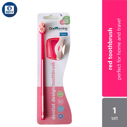 one-morning-combo-toothbrush-green-purple-blue-red-1s-perfect-for-home-and-travel product image 1