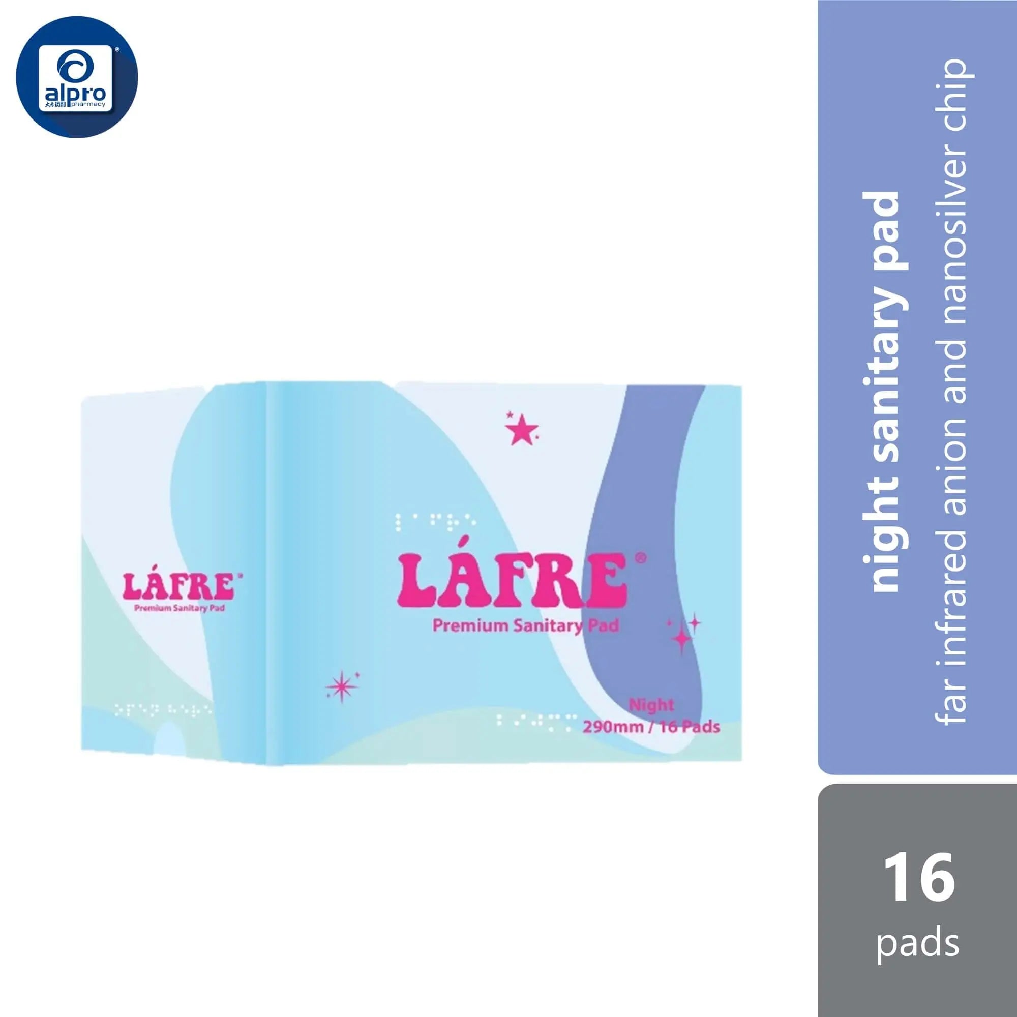 lafre-sanitary-pads-night-use-290mm-16s-comfortable-dry-and-breathable