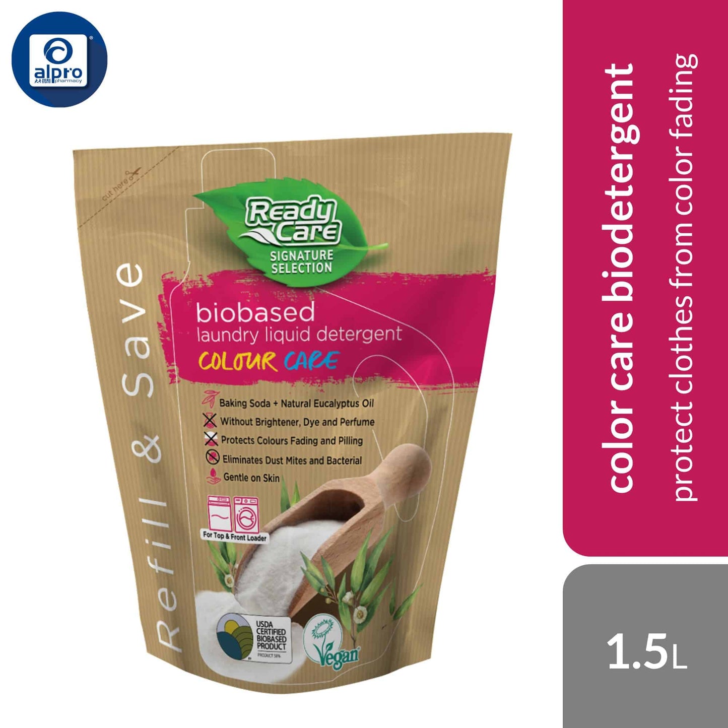 readycare-signature-selection-biobased-laundry-liquid-detergent-refill-pack-1-5l-gentle-to-skin-and-less-irritation-color-care