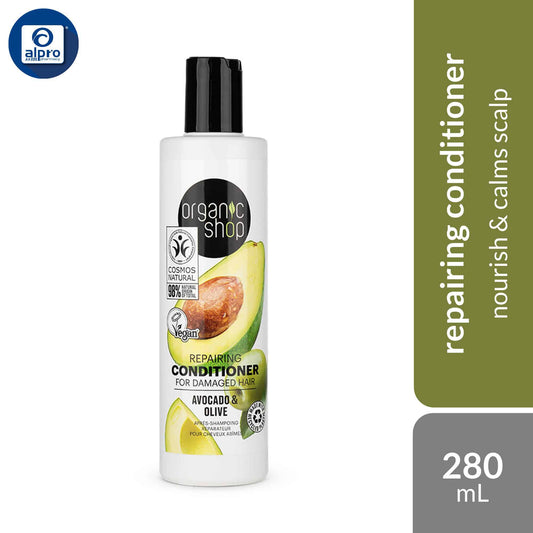 organic-shop-repairing-conditioner-for-damaged-hair-avocado-and-olive-280ml-nourish-calms-scalp