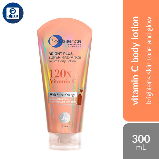 bio-essence-bright-plus-super-radiance-120x-vitamin-c-serum-body-lotion-300ml-brightens-skin-tone-and-glow