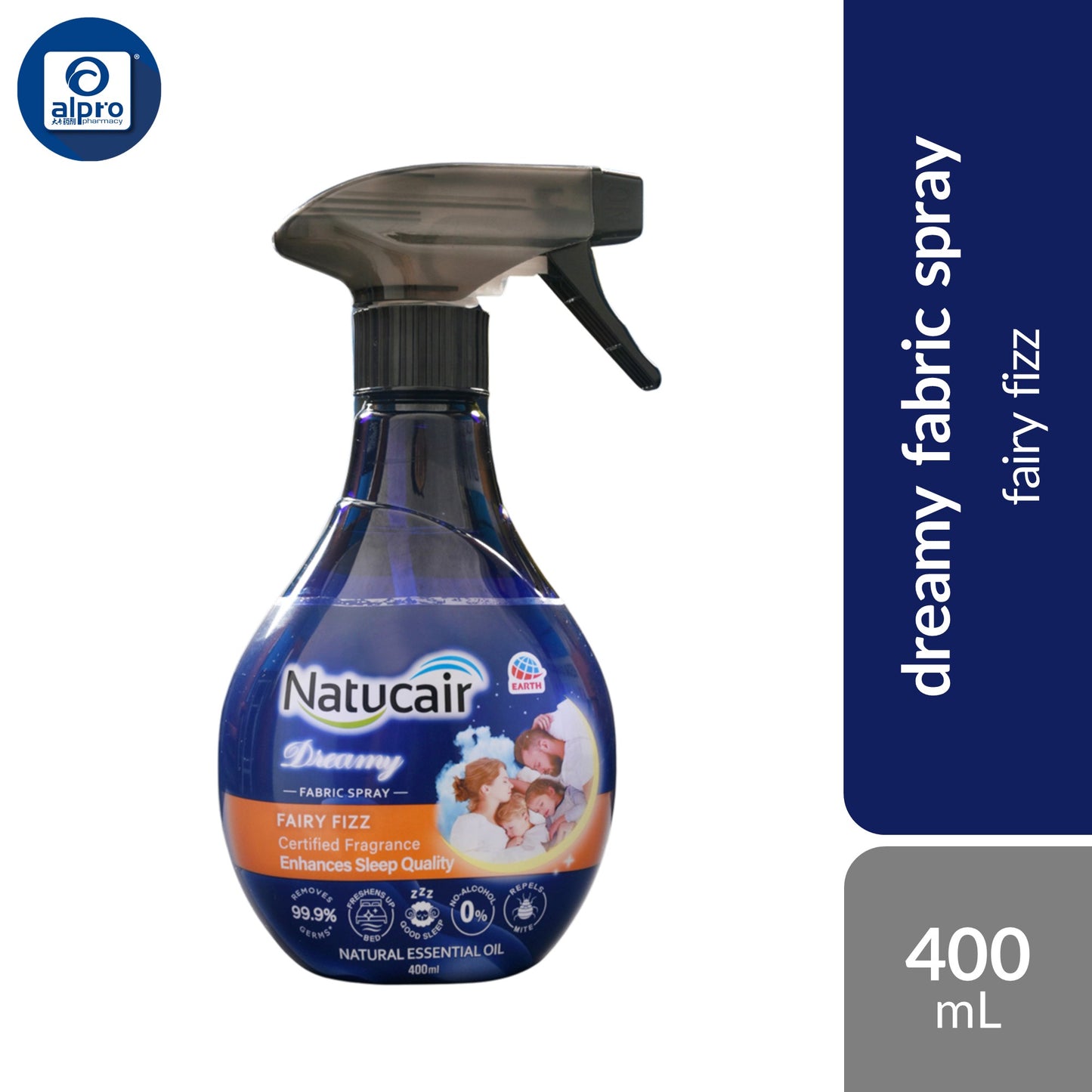 natucair-dreamy-fabric-spray-fairy-fizz-peaceful-purity-400ml-improve-sleep-quality-refreshed product image 1