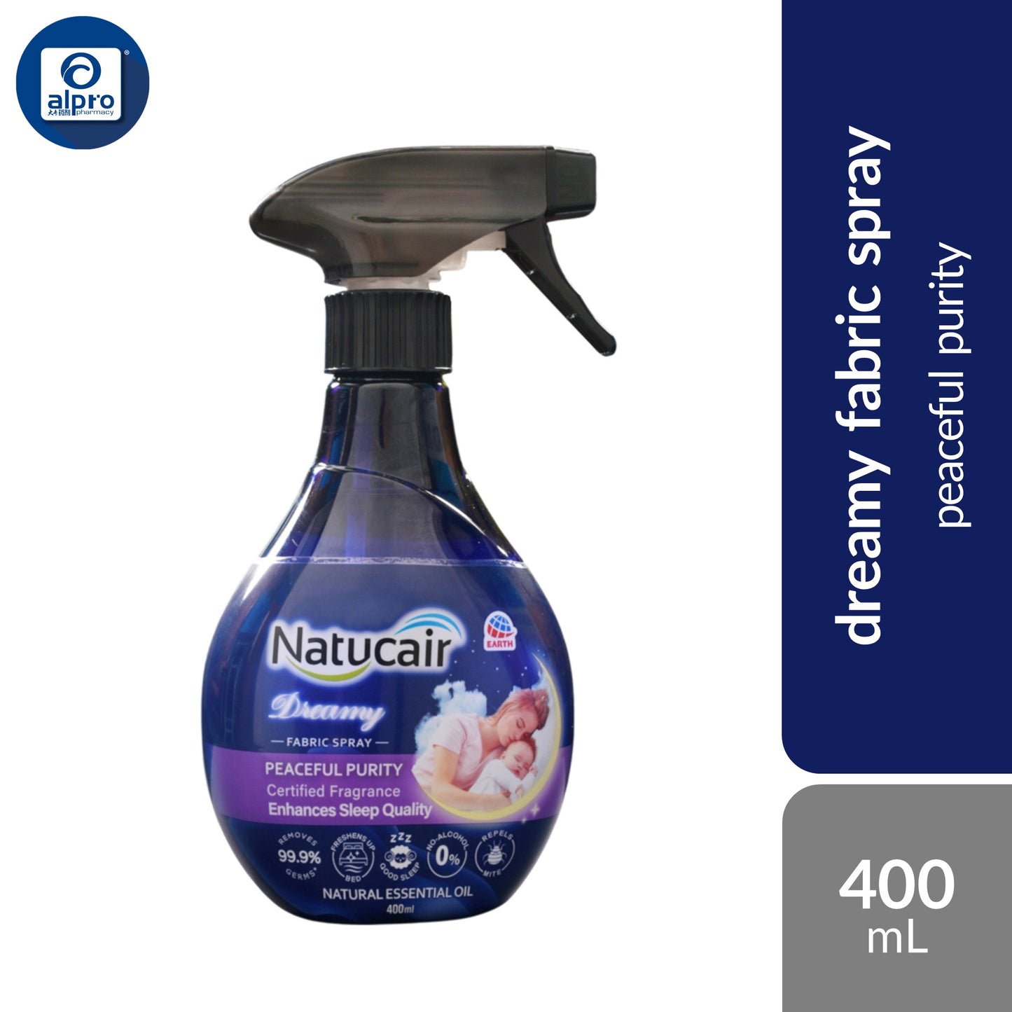 natucair-dreamy-fabric-spray-fairy-fizz-peaceful-purity-400ml-improve-sleep-quality-refreshed product image 1