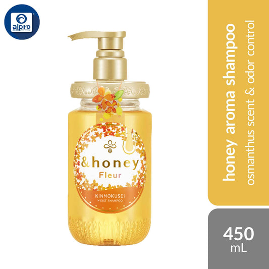 honey-fleur-kinmokusei-moist-shampoo-treatment-450ml-osmanthus-scent-odor-control-hair-shampoo