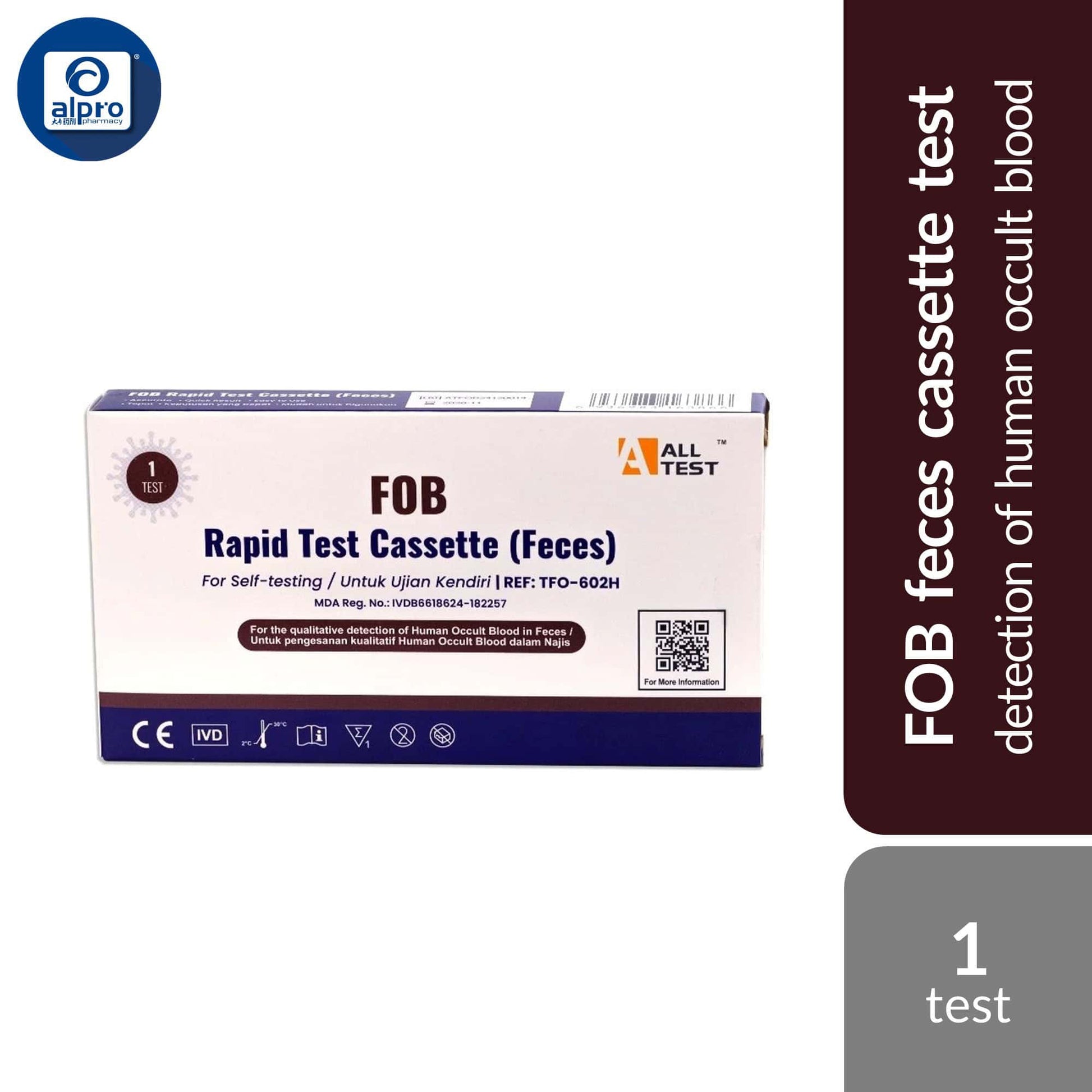 alltest-fob-rapid-test-cassette-dipstick-feces-1s-detection-of-human-occult-blood product image 1