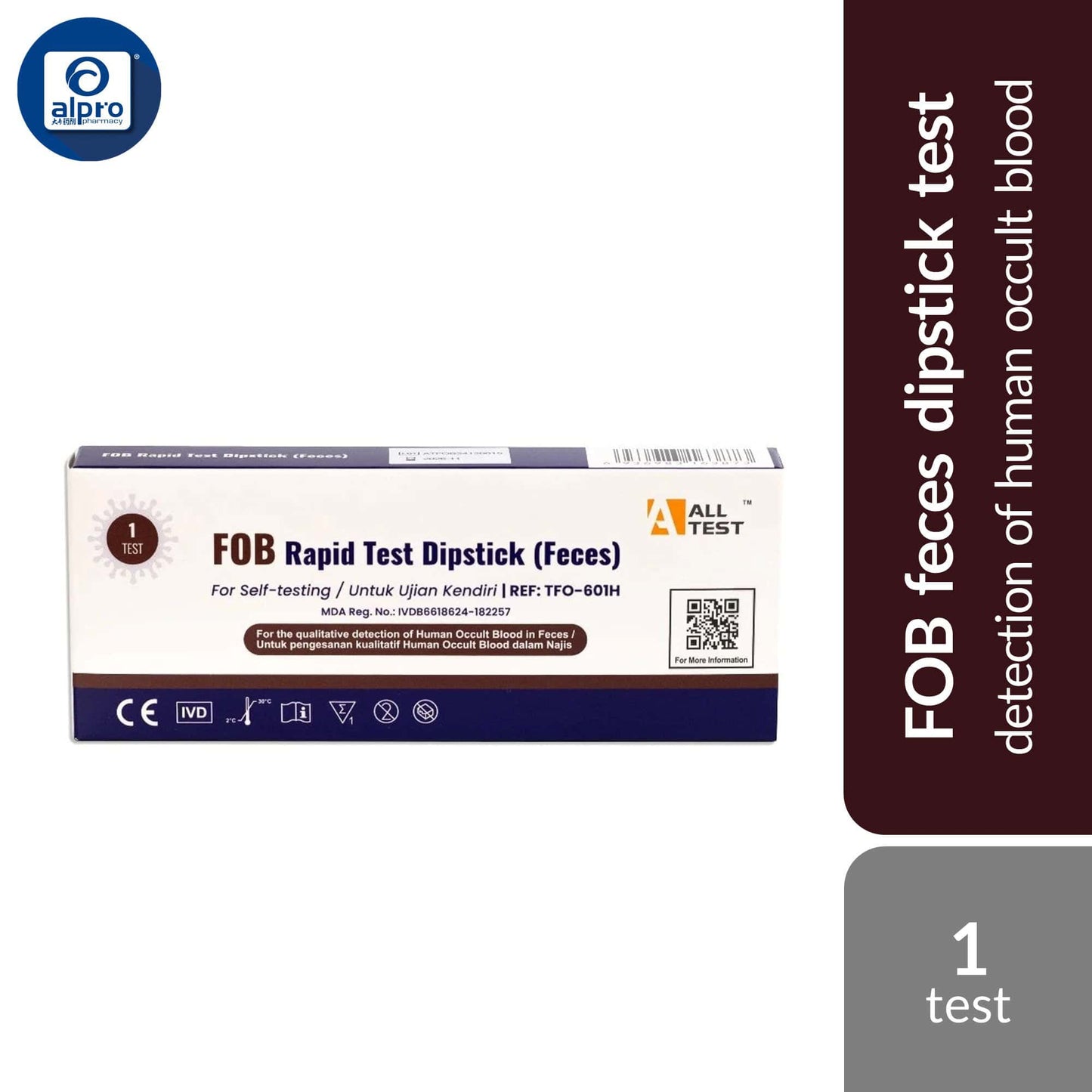 alltest-fob-rapid-test-cassette-dipstick-feces-1s-detection-of-human-occult-blood product image 1