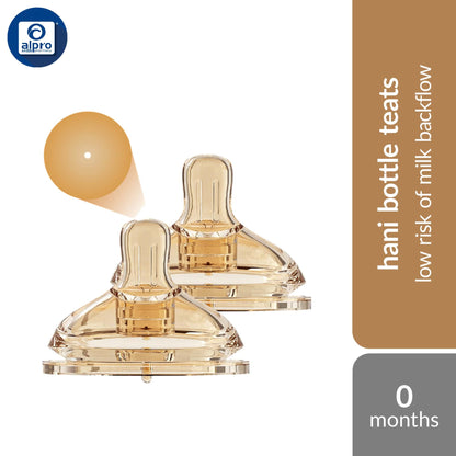 samu-giken-hani-bottle-teats-for-0-month-3-months-6-months-fast-flow-soft-texture-and-areola-like-surface product image 1