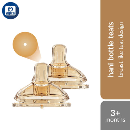 samu-giken-hani-bottle-teats-for-0-month-3-months-6-months-fast-flow-soft-texture-and-areola-like-surface product image 1