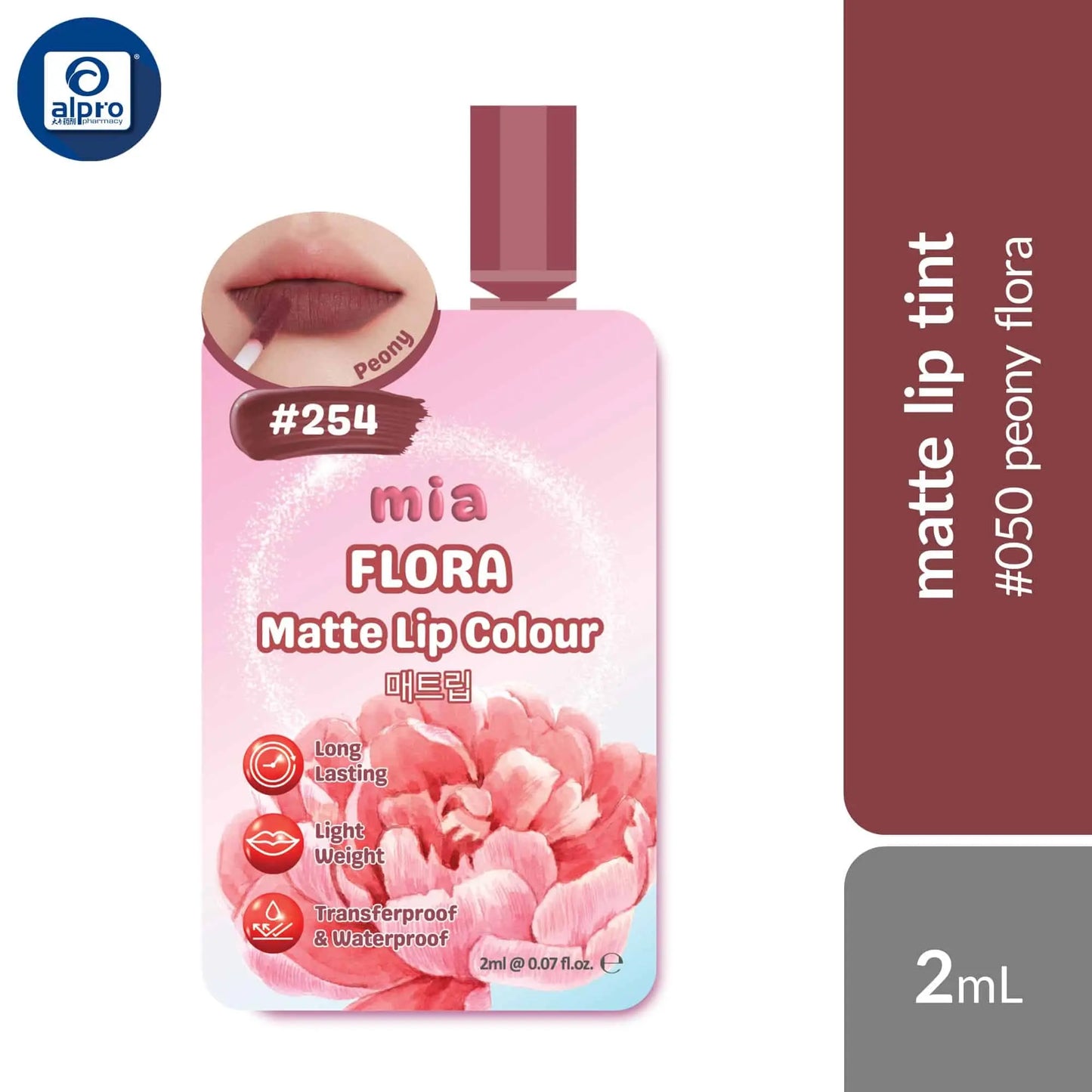 mia-flora-matte-lip-colour-waterproof-transfer-proof-lip-tint-assorted-sachet-2ml-lightweight-intense-matte-colour-253-peony