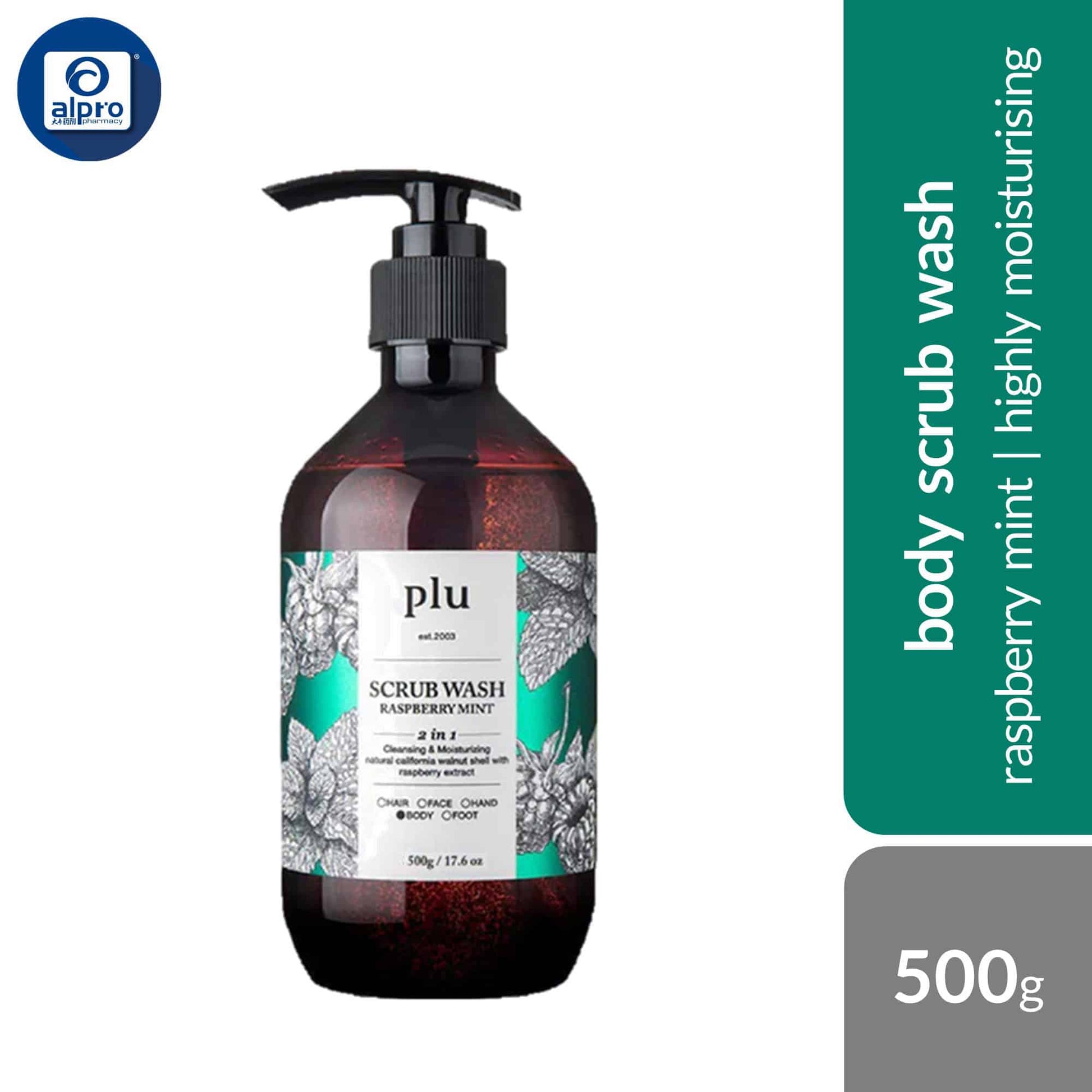 plu-body-scrub-wash-raspberry-mint-lime-grape-grapefruit-peach-500g-highly-moisturizing-gentle-exfoliating-raspberry-mint