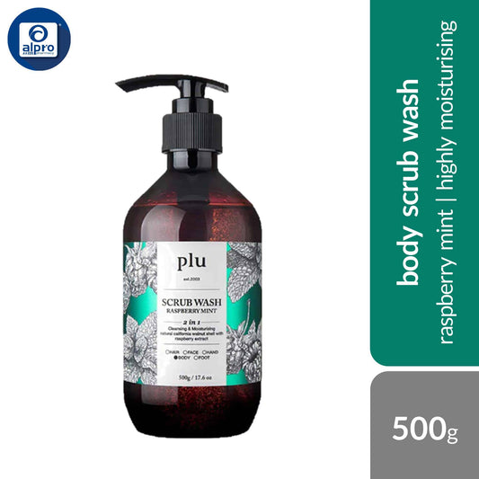 plu-body-scrub-wash-raspberry-mint-lime-grape-grapefruit-peach-500g-highly-moisturizing-gentle-exfoliating-raspberry-mint