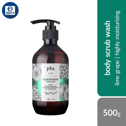 plu-body-scrub-wash-raspberry-mint-lime-grape-grapefruit-peach-500g-highly-moisturizing-gentle-exfoliating product image 1