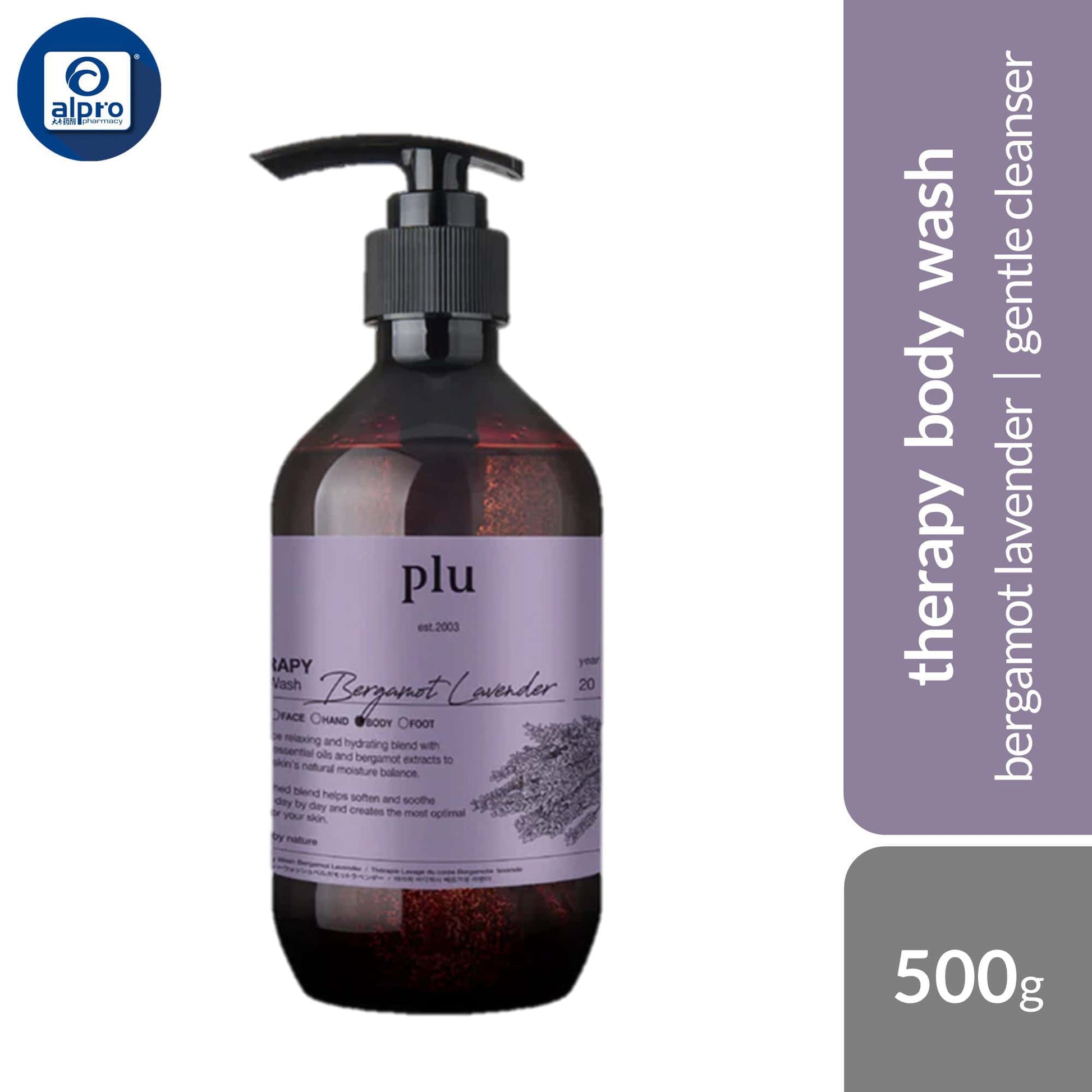 plu-therapy-body-wash-bergamot-lavender-lily-vanila-basil-eucalyptus-500g-gentle-cleanser-intense-hydration-bergamot-lavender