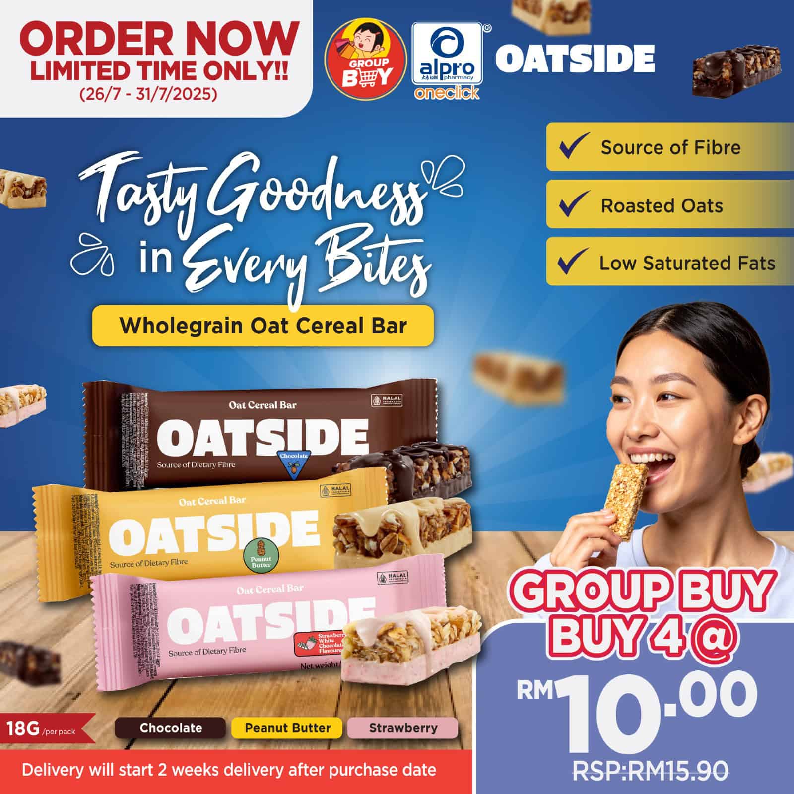group-buy-delivery-start-14-08-2025-oatside-wholegrain-oat-cereal-bar-1s-chocolate-strawberry-white-chocolate-pea product image 1