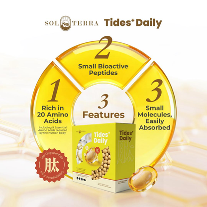 Solterra Tides+ Daily Mixed Soy Bean Powder with Soy Oligopeptide 5g ×16s | Daily Amino Acid & Muscle Wellness Support SOLTERRA