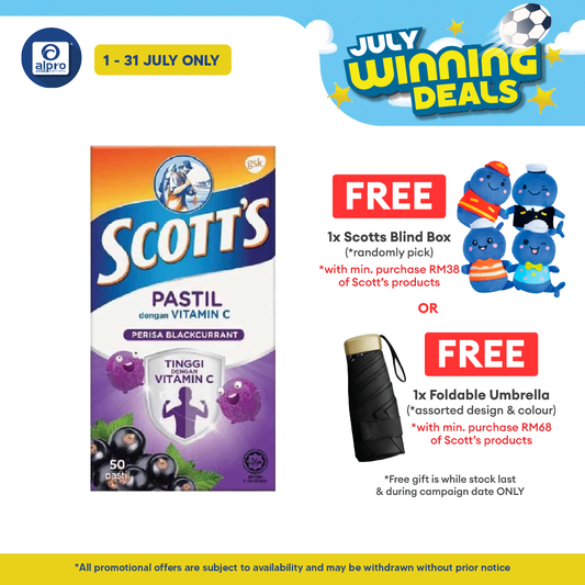 Scotts Vitamin C Pastilles Blackcurrant 50s Scotts