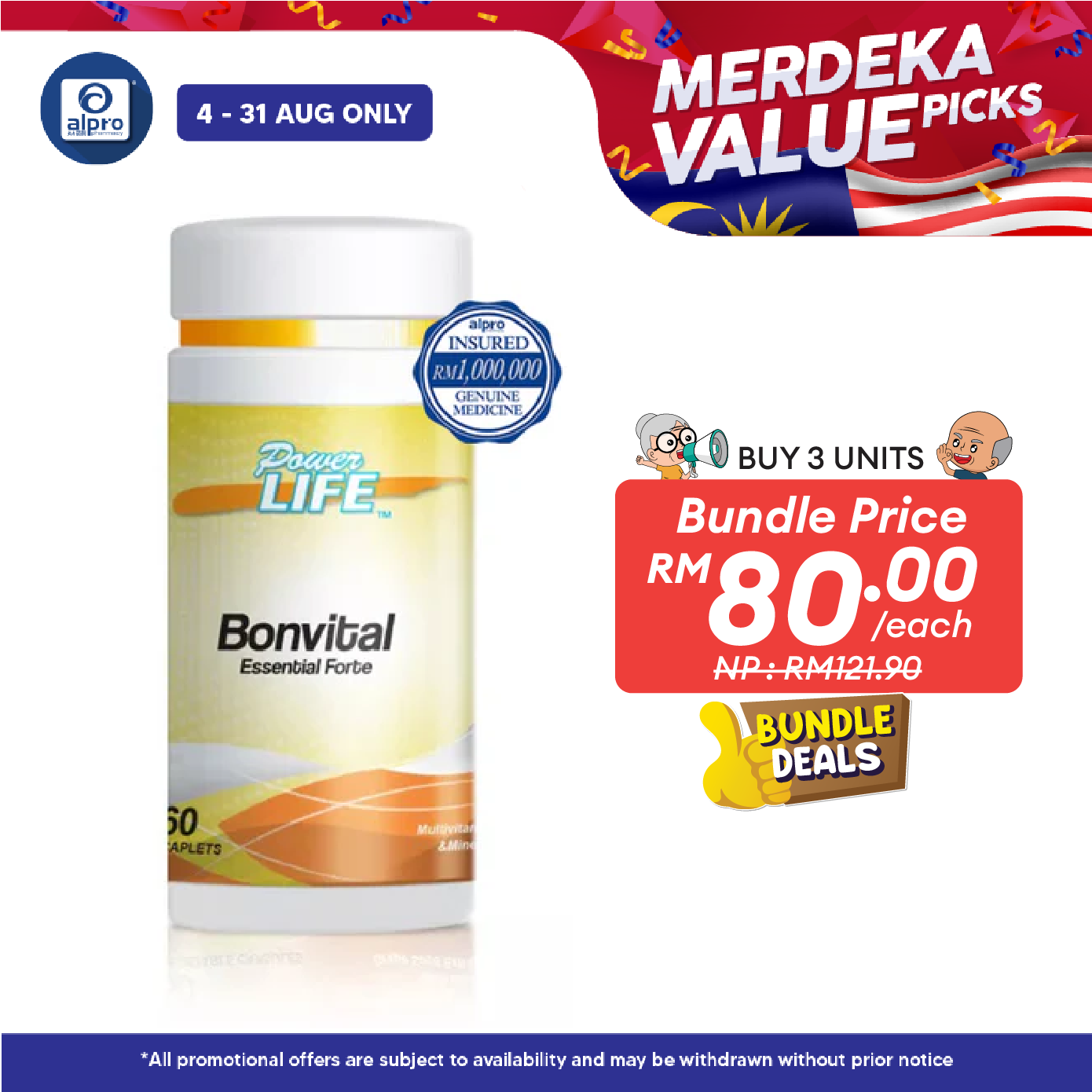 Powerlife Bonvital Essential Forte 60s | Strong & Healthy Bones