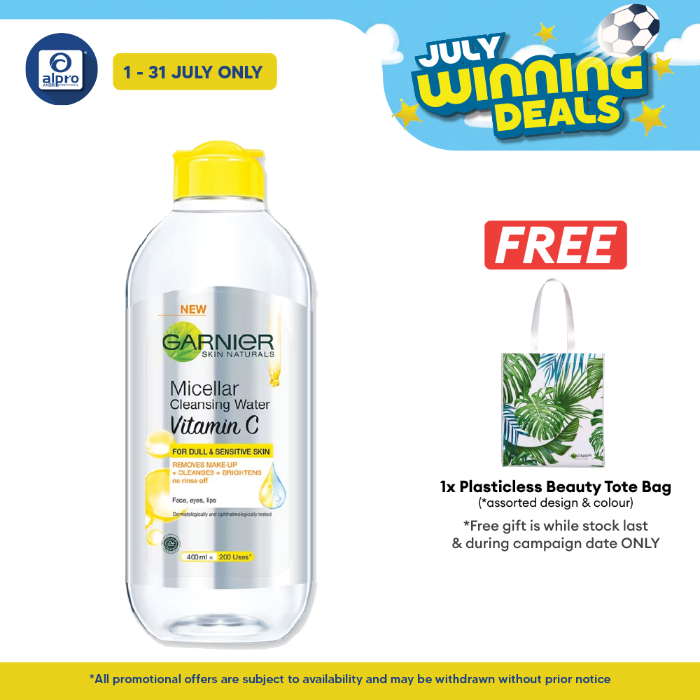 Garnier Micellar Cleansing Water Vit C 400ml | For Brightening Skin Garnier