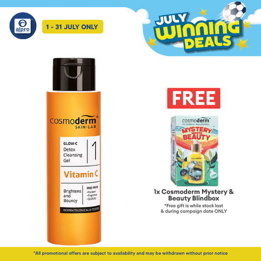 Cosmoderm Glow-C Detox Cleansing Gel 120ml | Contains Vitamin C Cosmoderm