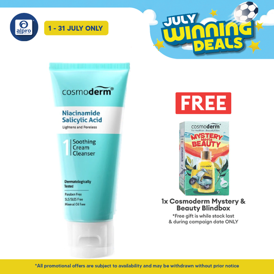 Cosmoderm Niacinamide Soothing Cream Cleanser 125ml | Suitable For Oily Skin Cosmoderm