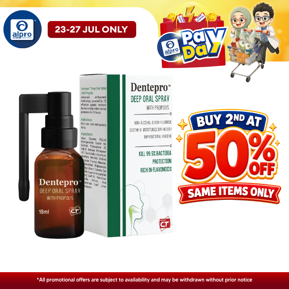 Dentepro Deep Oral Spray with Propolis 18ml | Reduce Sore Throat Dentepro