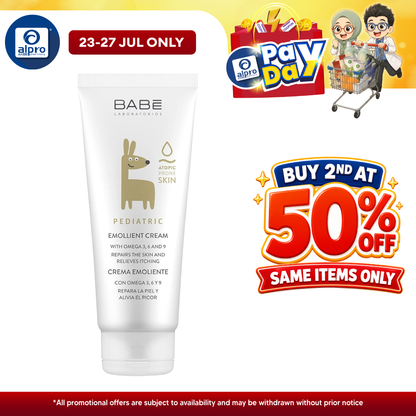 Babe Laboratorios Pediatric Emollient Cream 200ml | Long-Lasting Skin Hydration for Baby Babe