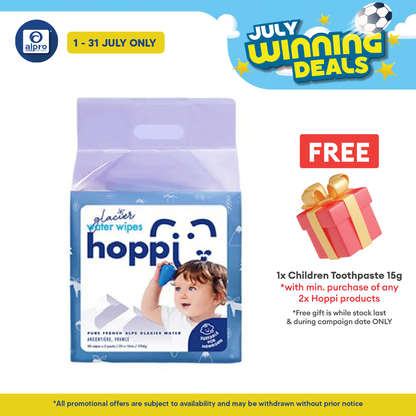 Hoppi Glacier Water Wipes 80 X 2s Hoppi