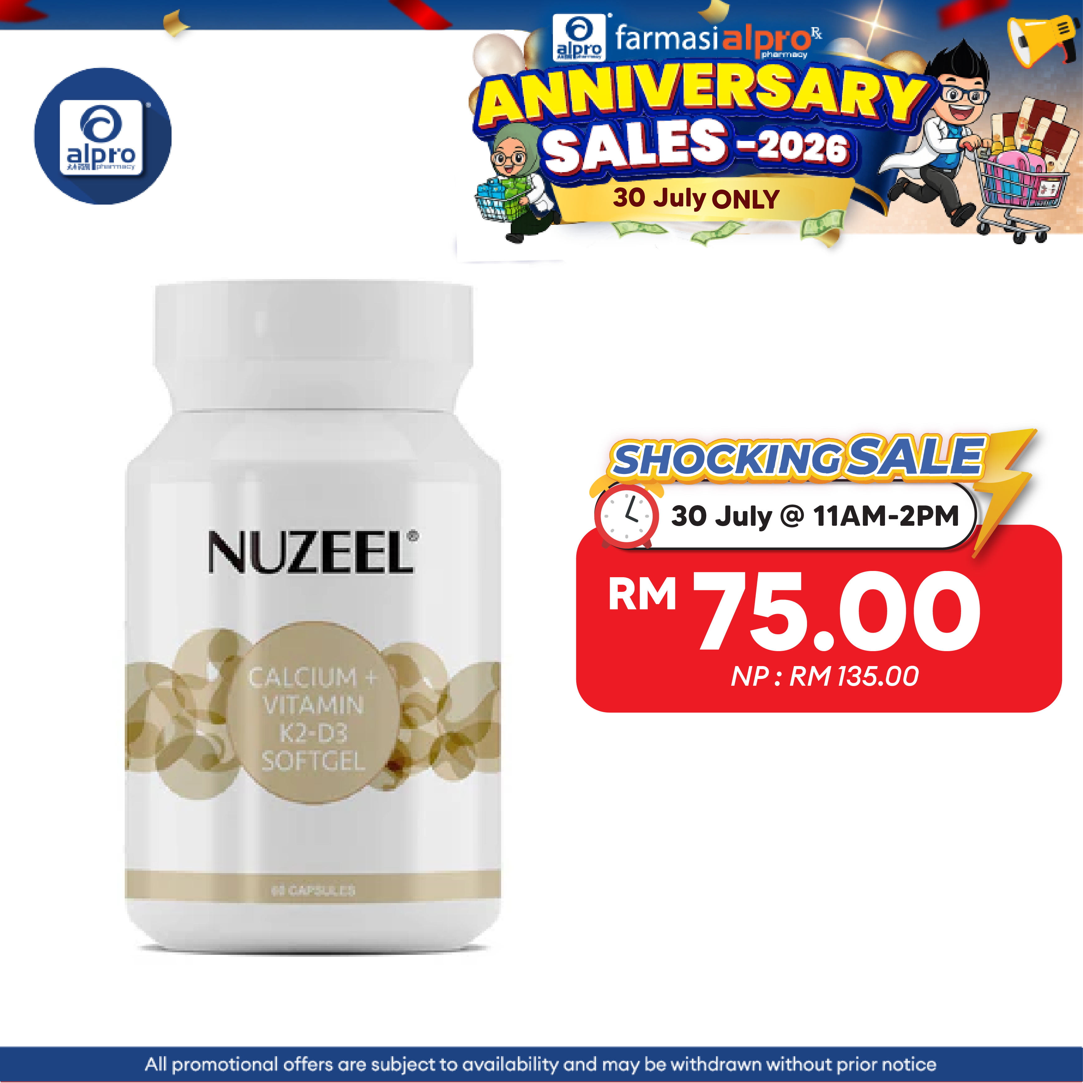 Nuzeel Liquid Calcium With D3 & K2 60s | Support Healthy Bones & Teeth Nuzeel