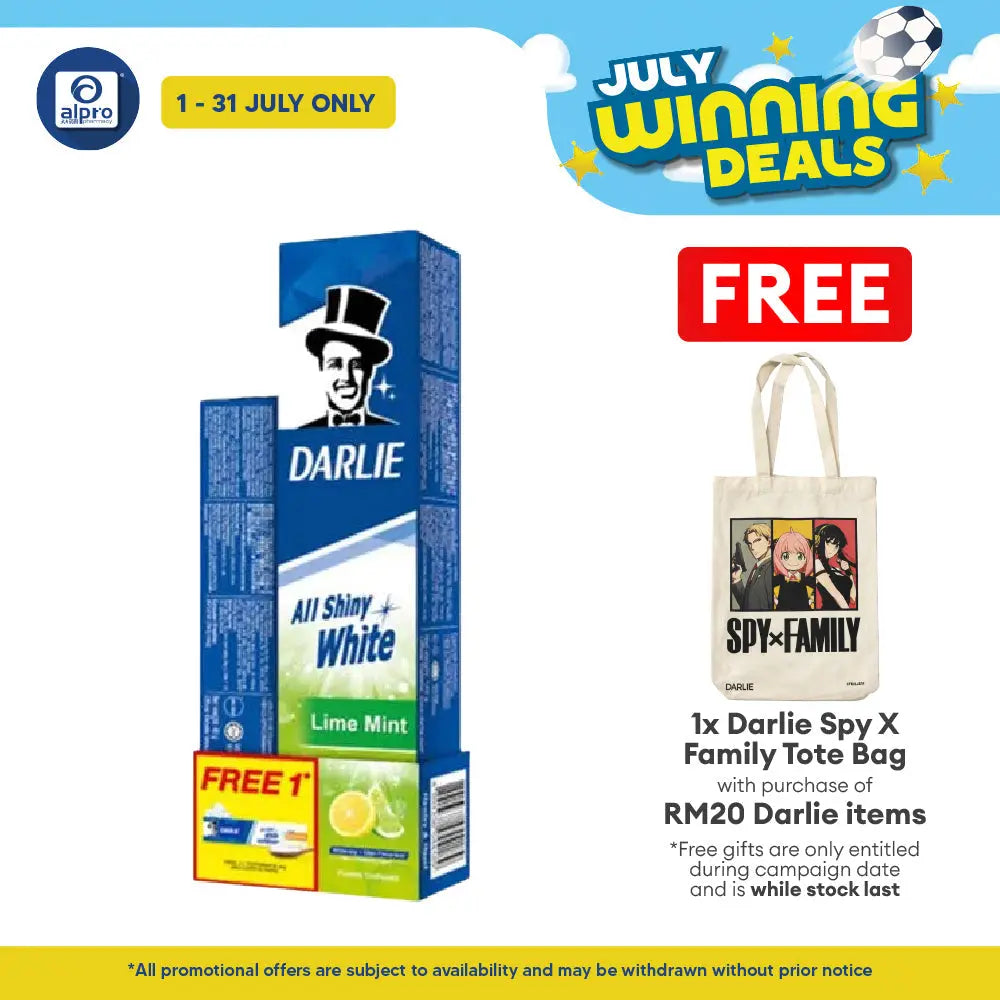 Darlie All Shiny White Lime Mint 140g Free Baking Soda 40g Darlie