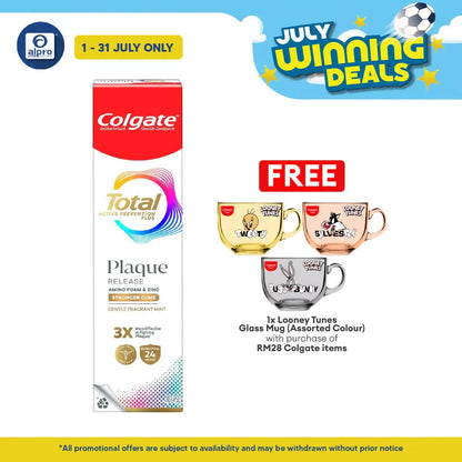 Colgate Total Plaque Release Toothpaste 95g (Gentle Fragrant Mint / Reviving Cool Mint) | Fight Plaque 3x Harder Colgate