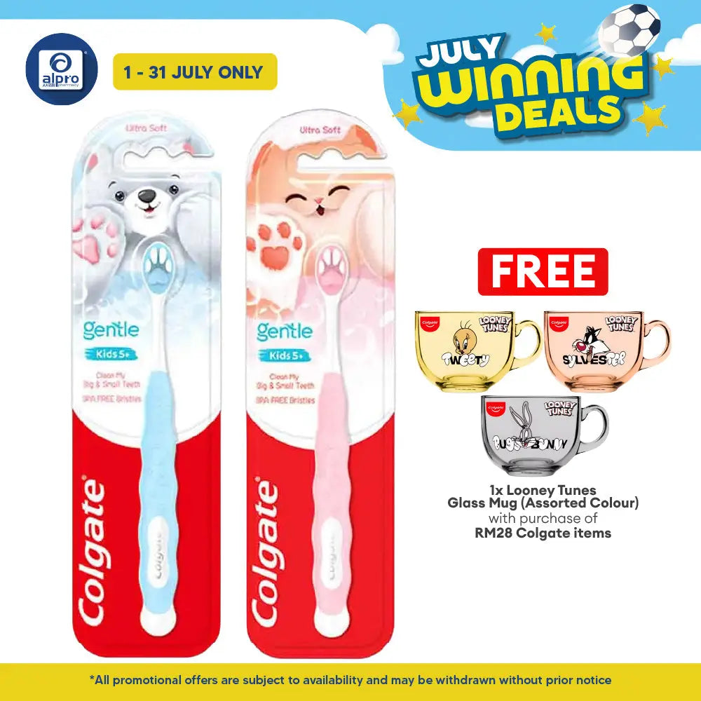 COLGATE GENTLE ANIMAL FLUFFY PAW KIDS TOOTHBRUSH 1S Colgate